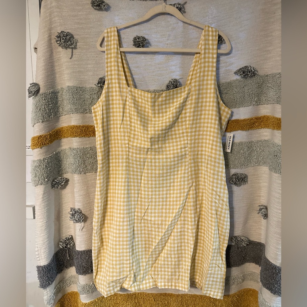 Old Navy Square-Neck Linen-Blend Mini Dress XL - Picture 2 of 9